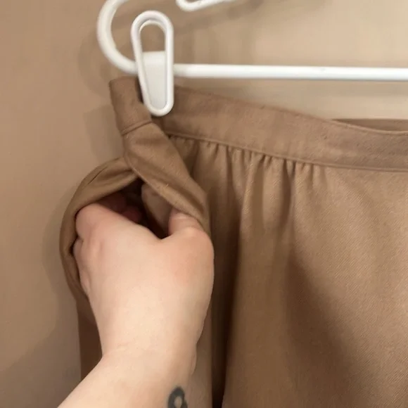 Vintage Pendleton Tan Virgin Wool A-Line Midi Skirt Size 16 Normcore - Picture 7 of 10